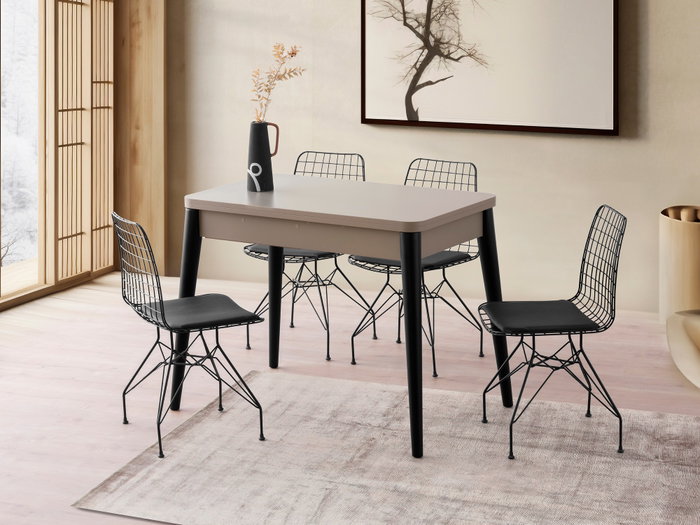 Hanah Home Dolunay - 1285 Mesa de comedor extensible Mocha ligera Hanah Home Dolunay - 1285 Mesa de comedor extensible Mocha ligera